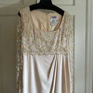 Badgley Mischka beaded top cocktail dress